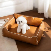 Faux Leather Waterproof Latex Protective Spine Dog Sofa Bed Tektoty